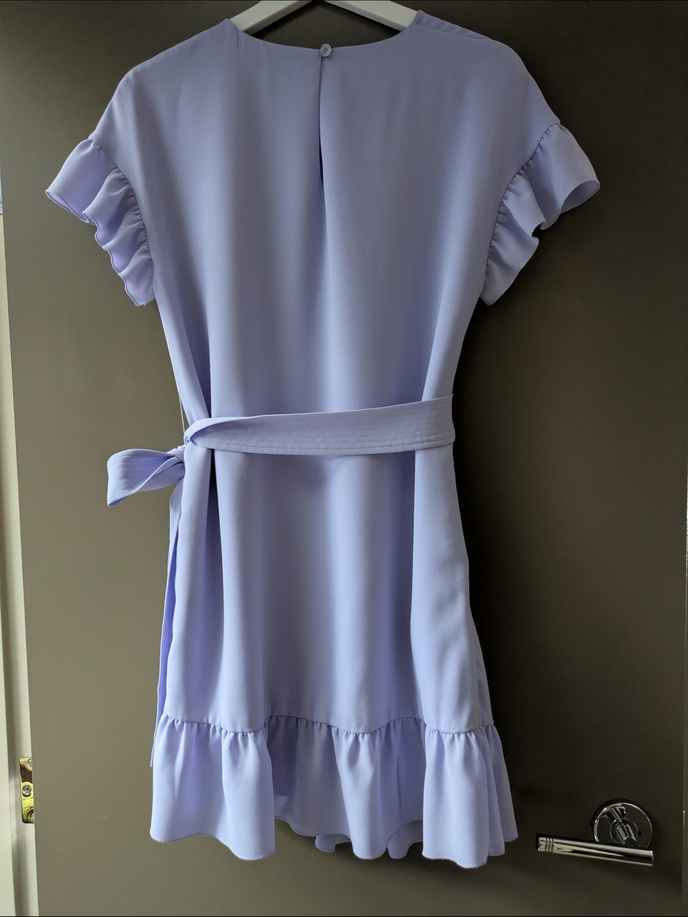 Wilfred Ninette Dress Lilac Lavender Ruffle Wrap Mini Dress XS Wedding Guest - Picture 2 of 9